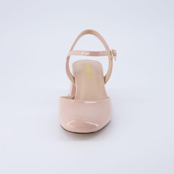 Cushionaire Women's Blush Patent Memory Foam Wide Dancer Round Toe Block Heel - Picture 3 of 6